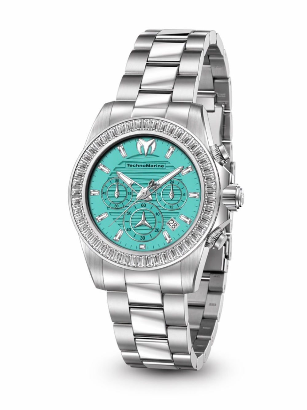 TechnoMarine Silver Bracelet Watch with Turquoise Dial